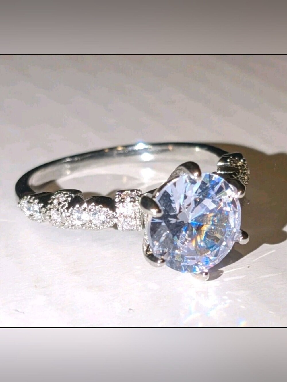 3 Ct Elegant Shimmering Lab-Created Diamond Engagement Ring Sz 8